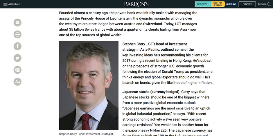 Stephen Corry on Barron's